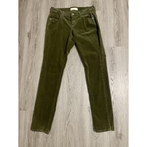 Vintage Y2k Old Navy Corduroy Pants Womens 6 Olive Green Low Rise Skinny Jeans